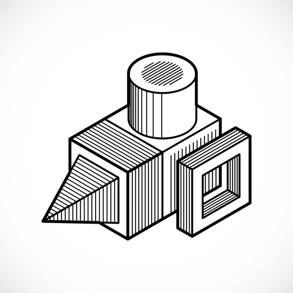 Ingeniería construcción tridimensional — Archivo Imágenes Vectoriales