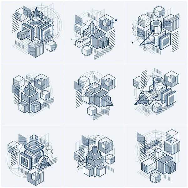 Ensemble de différentes constructions d'ingénierie — Image vectorielle