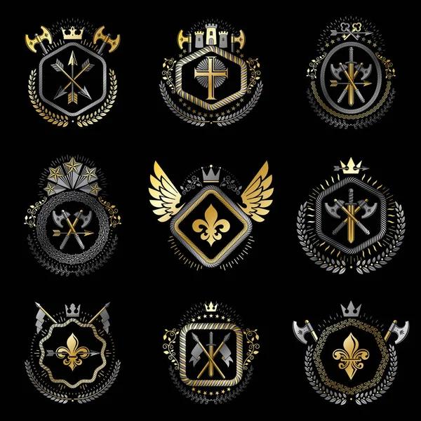 Kraliyet kron ile hanedan Amblemler kümesi