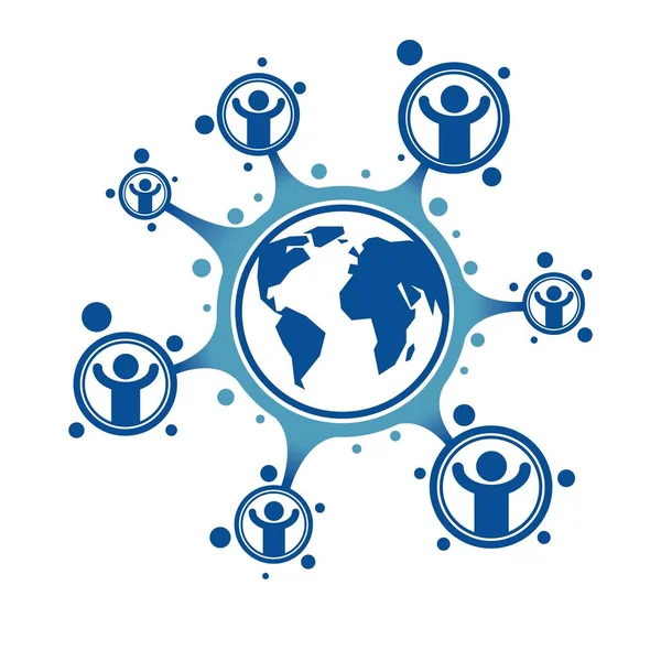 Logotipo conceitual da Humanidade e Pessoa — Vetor de Stock