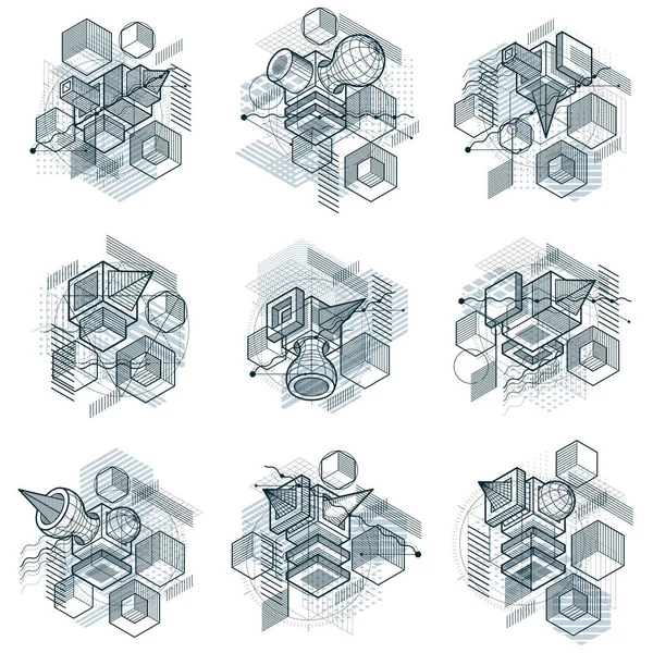 Conjunto de diferentes construções de engenharia — Vetor de Stock