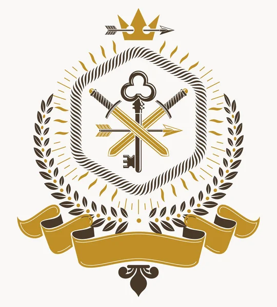 Vintage heraldiska emblem — Stock vektor