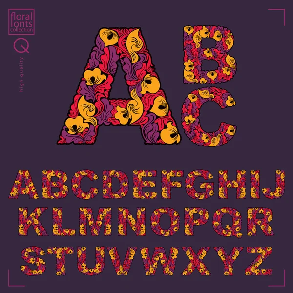 Conjunto de letras ornamentadas vector — Archivo Imágenes Vectoriales