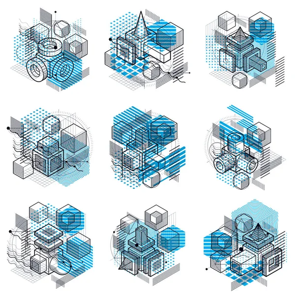 Conjunto de diferentes construções de engenharia —  Vetores de Stock