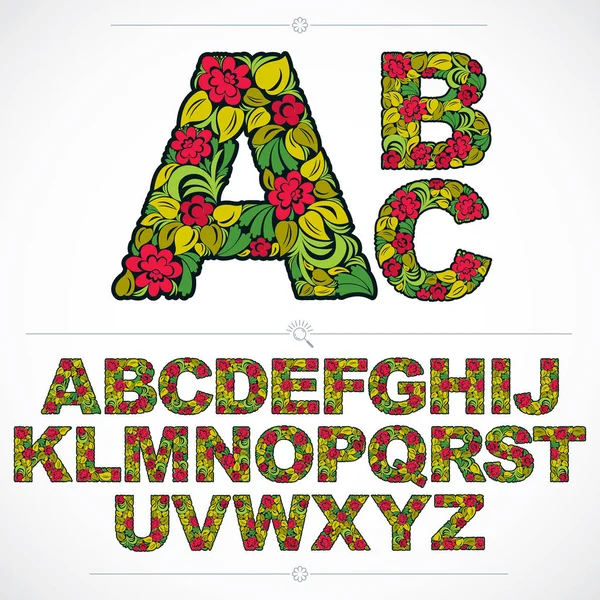 Conjunto de letras ornamentadas vector — Archivo Imágenes Vectoriales