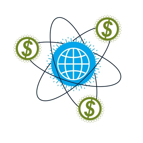 Logótipo conceitual Cooperação Global e Negócios — Vetor de Stock