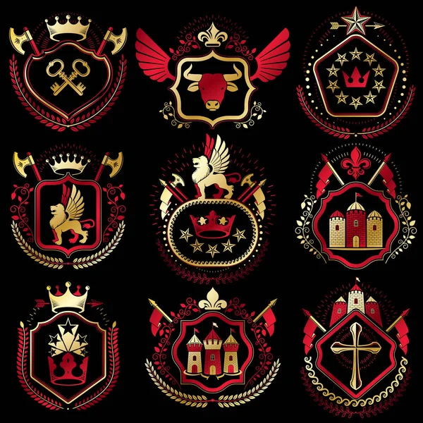 Kraliyet kron ile hanedan Amblemler kümesi