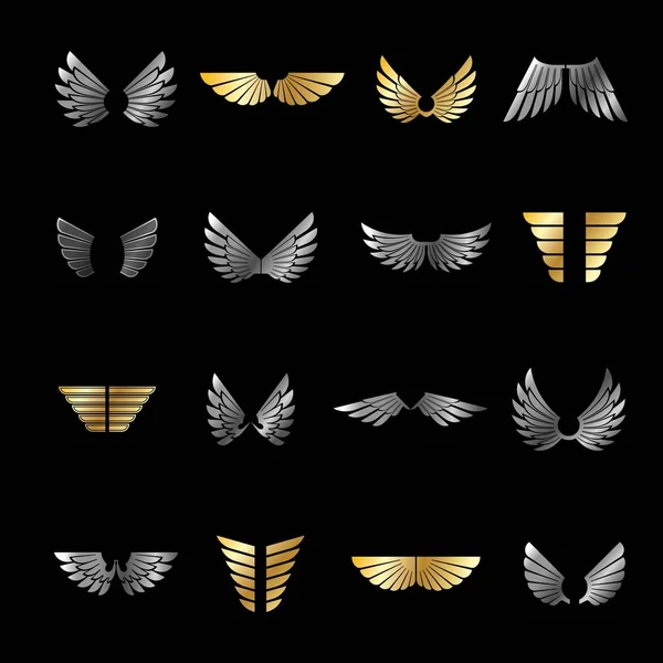 Zestaw emblematów skrzydła wolności — Wektor stockowy