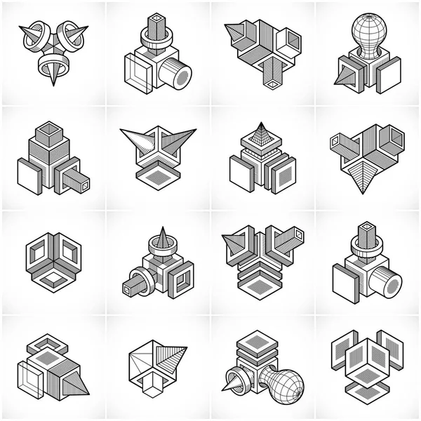 Ensemble de formes isométriques abstraites — Image vectorielle