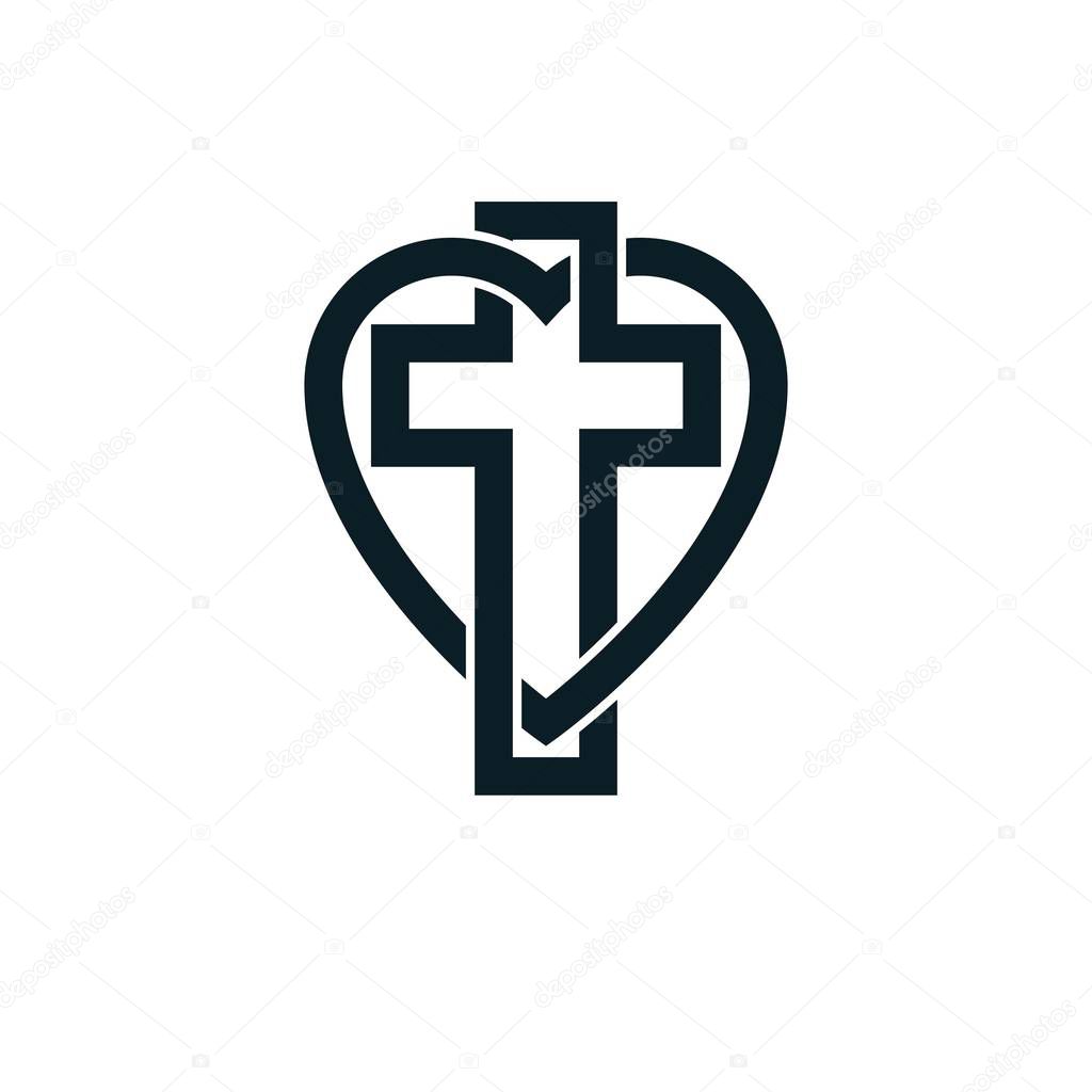 God Christian Love conceptual logo