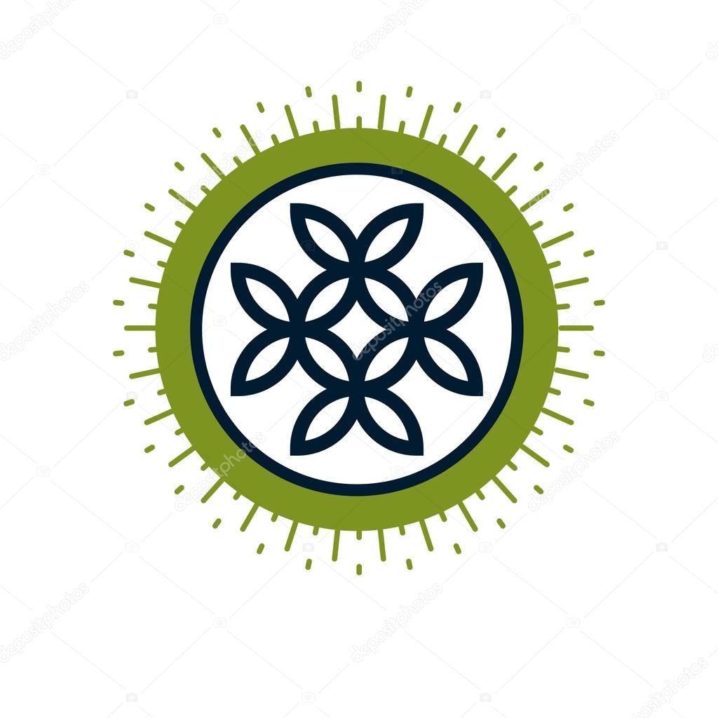 Life Flower symbol vector logo isolated on white background.