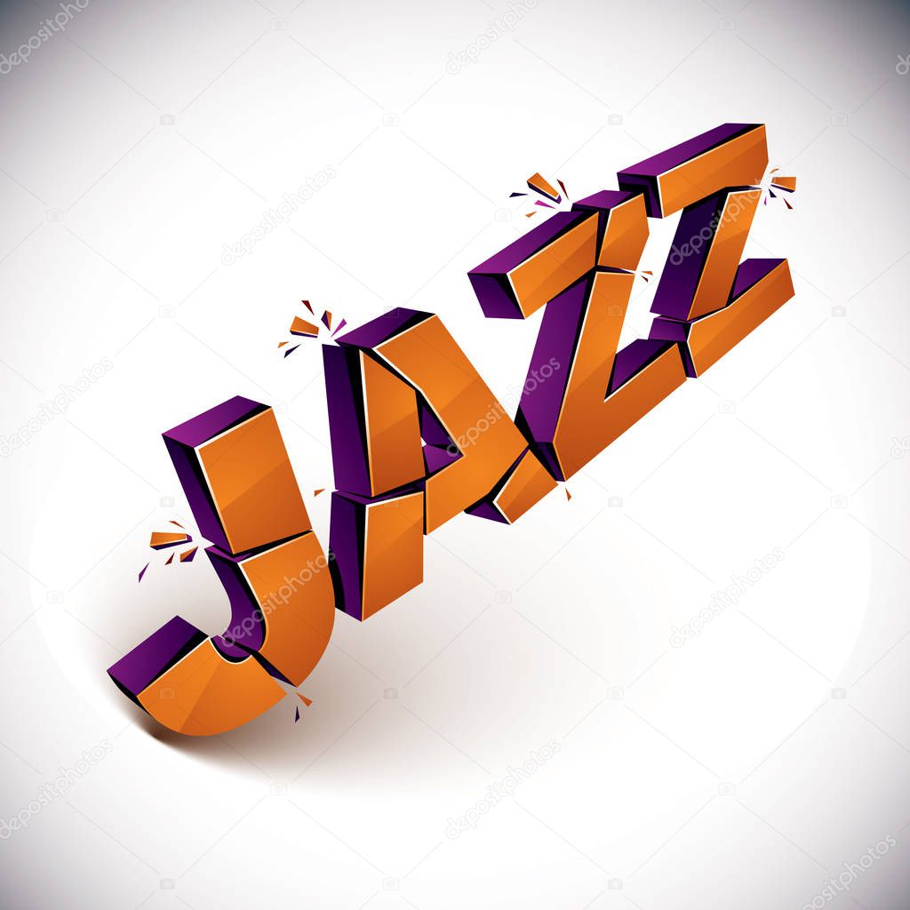 3d shattered jazz word 