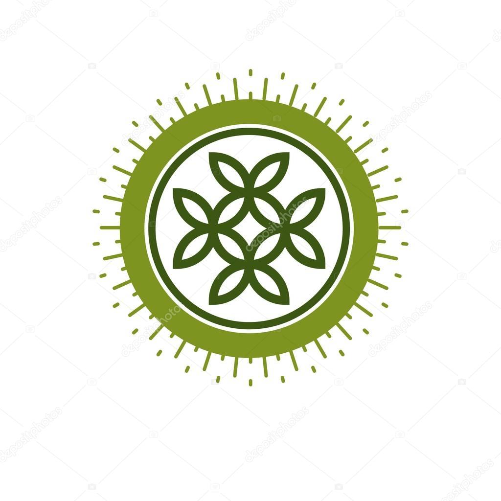 Life Flower symbol vector logo isolated on white background.