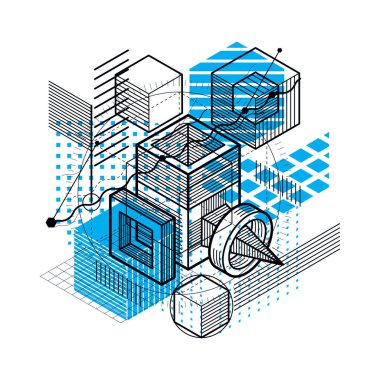 izometrik kafes şekiller ve resimler