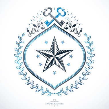 Retro tarzı Hanedanlık armaları etiket