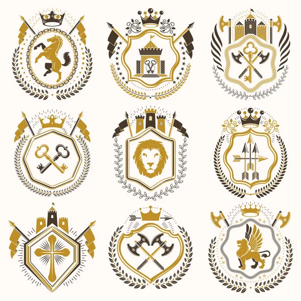 Collection of Coat of Arms — Stock Vector