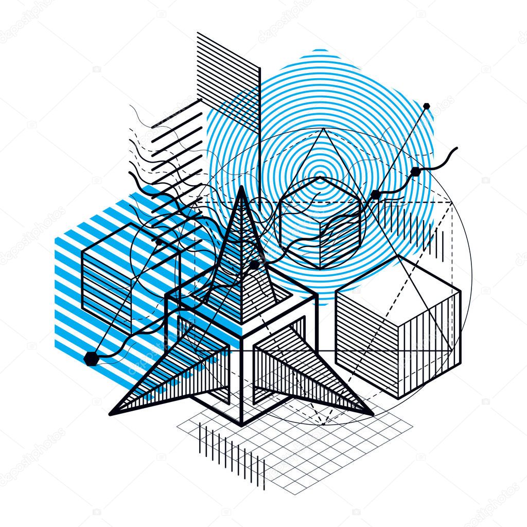 isometric mesh shapes and figures