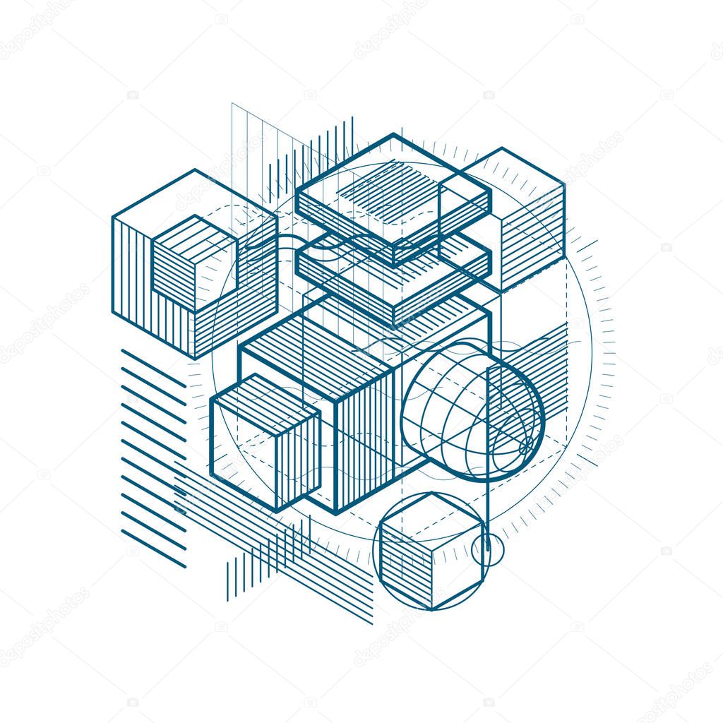 isometric mesh shapes and figures