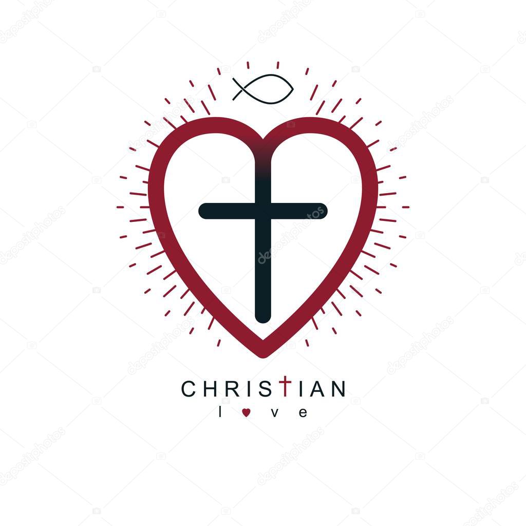 Religious cross simple icon