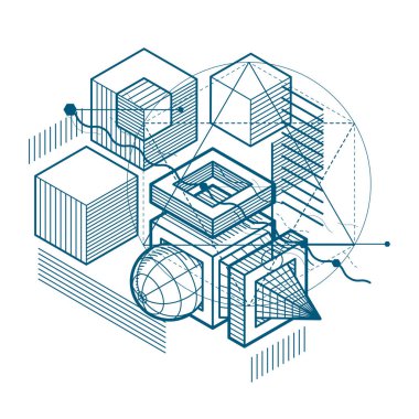 izometrik kafes şekiller ve resimler