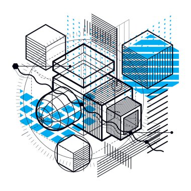 izometrik kafes şekiller ve resimler