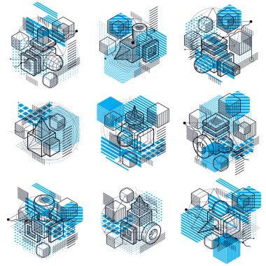 izometrik kafes şekiller ve resimler