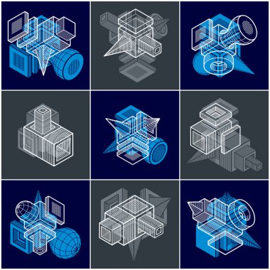 izometrik kafes şekiller ve resimler