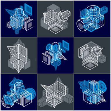 izometrik kafes şekiller ve resimler