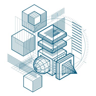 izometrik kafes şekiller ve resimler