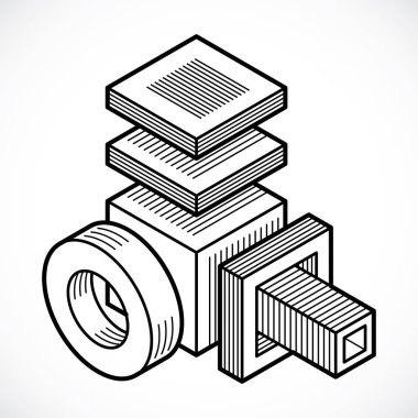 izometrik kafes şekiller ve resimler