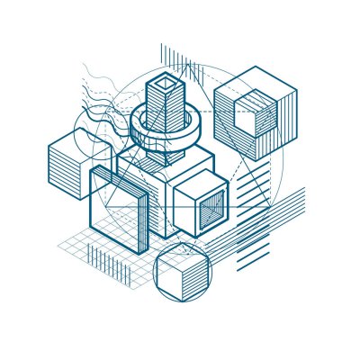 izometrik kafes şekiller ve resimler