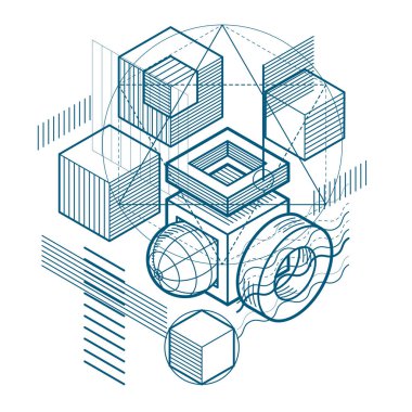 izometrik kafes şekiller ve resimler