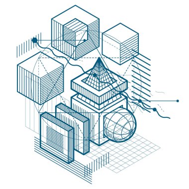izometrik kafes şekiller ve resimler