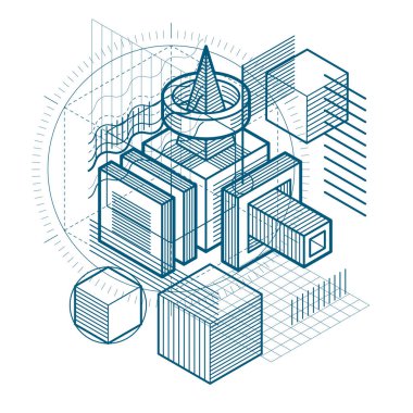 izometrik kafes şekiller ve resimler