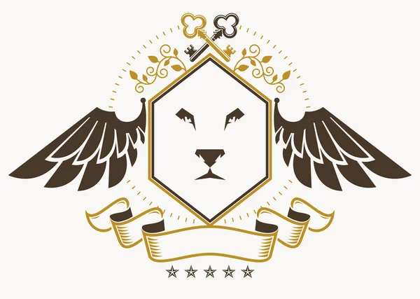 Heraldic emblem icon — Stock Vector