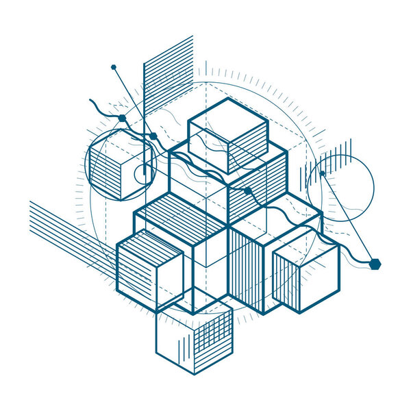 isometric mesh shapes and figures