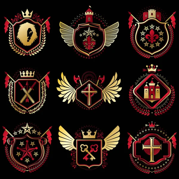 Heraldiska emblem-ikonen — Stock vektor