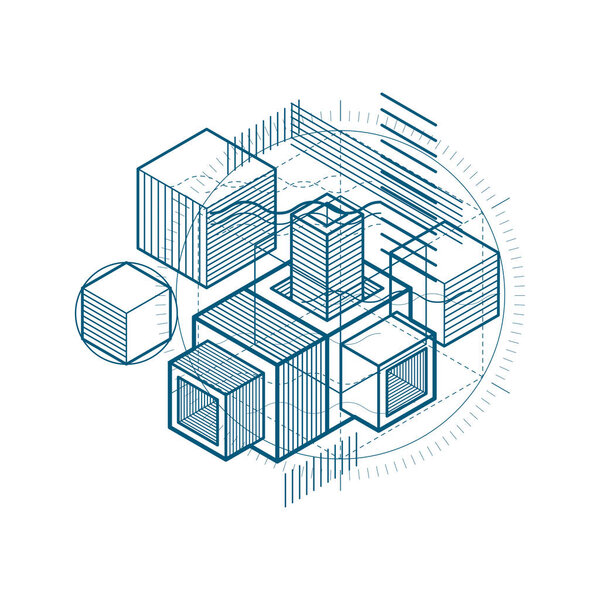 isometric mesh shapes and figures