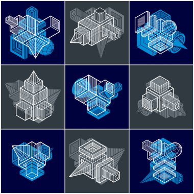 izometrik kafes şekiller ve resimler