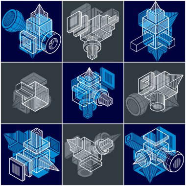 izometrik kafes şekiller ve resimler