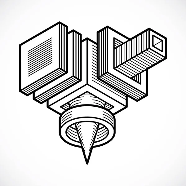 Isometrische mesh vormen en figuren — Stockvector