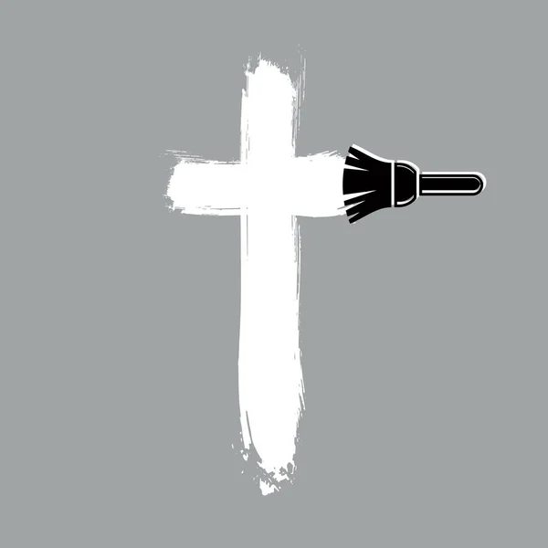 Religious cross simple icon — Stock Vector