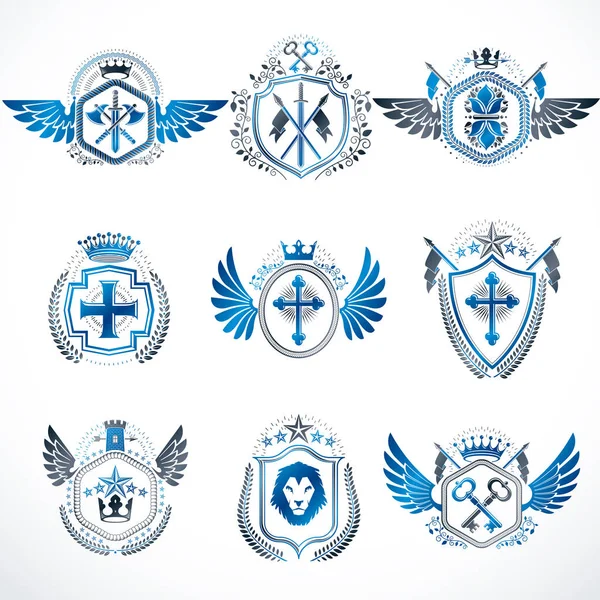 Sammlung von Wappen — Stockvektor
