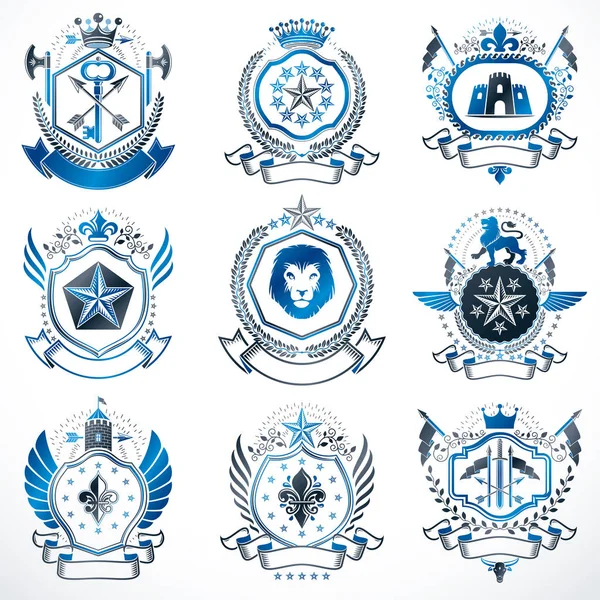 Sammlung von Wappen — Stockvektor