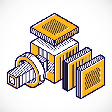 Soyut geometrik 3d çokgen şekli