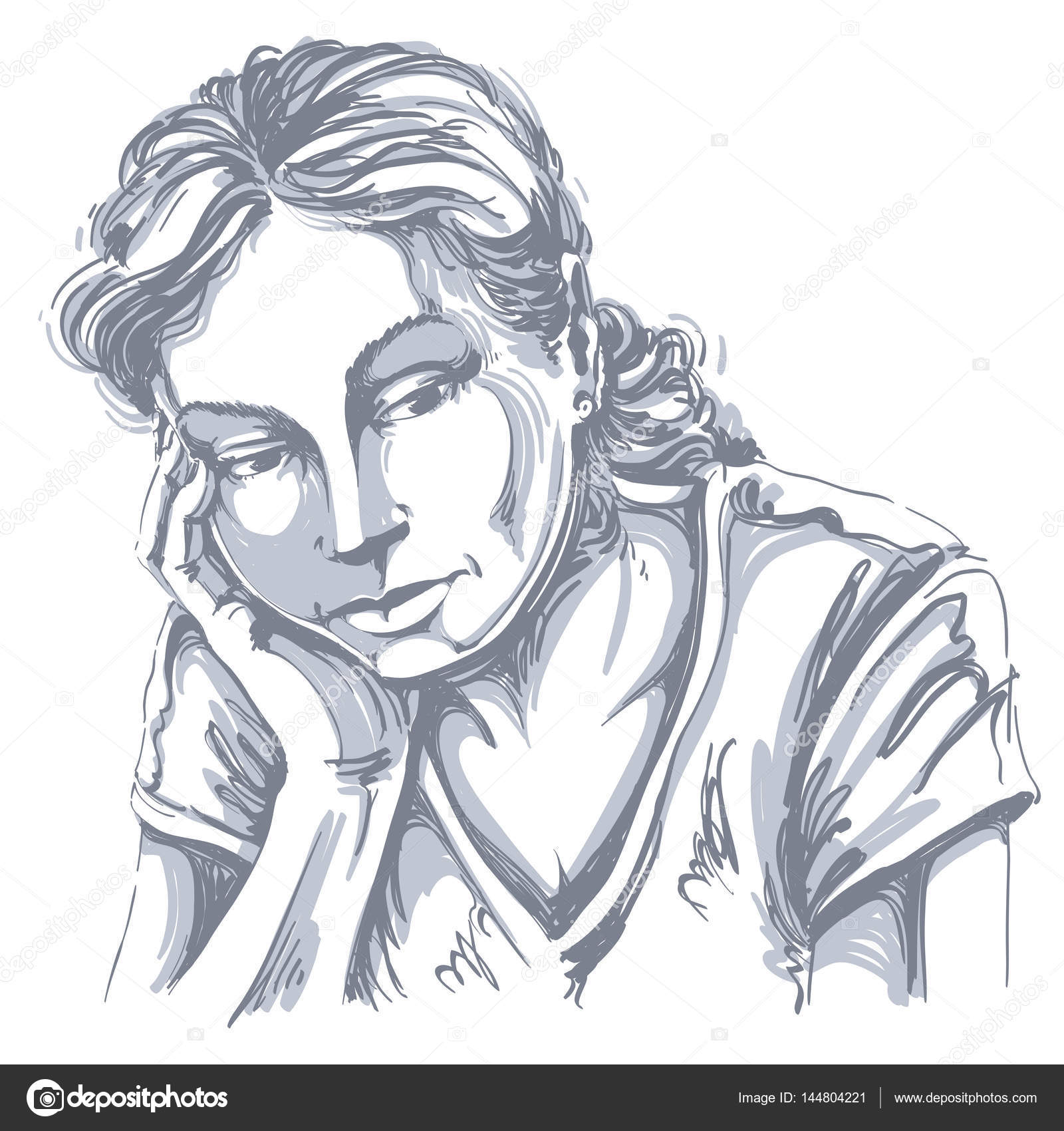Femme Triste Dessin Images Vectorielles Femme Triste Dessin Vecteurs Libres De Droits Depositphotos