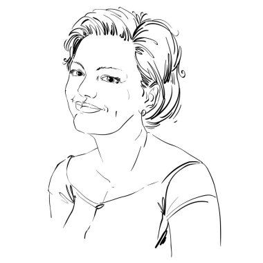 Kadın grafik çizilmiş portresi