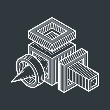 Soyut geometrik 3d çokgen şekli