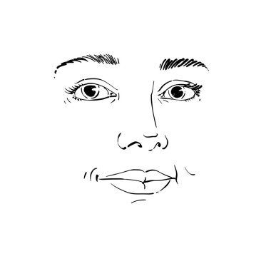 Kadın grafik çizilmiş portresi