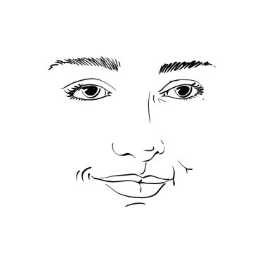 Kadın grafik çizilmiş portresi